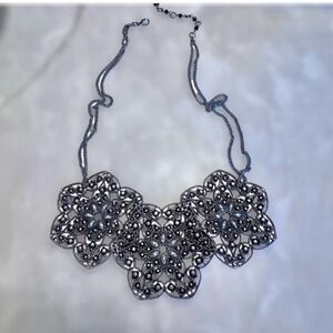 Starfish Project‎ Necklace pewter tone metal filigree medallion adjustable chain
